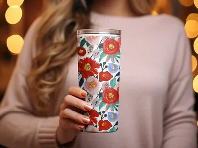 Modern Red Floral Seamless Pattern - Moore and Mountain