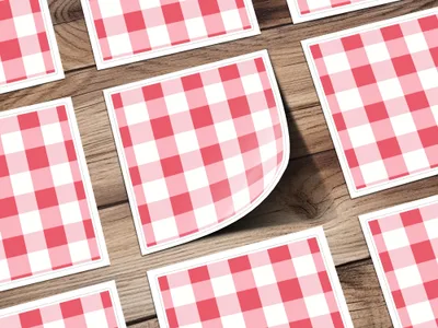 Red and White Checkered Design Poster for Home Decor