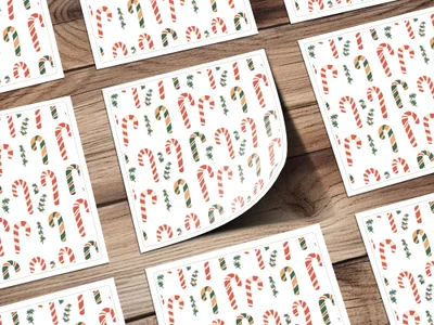 Red Green Candy Cane Digital Paper, Christmas Seamless Pattern, Holiday Scrapbook Paper, Festive Winter Background, Digital Download - Moore and Mountain