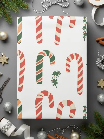 Red Green Candy Cane Digital Paper, Christmas Seamless Pattern, Holiday Scrapbook Paper, Festive Winter Background, Digital Download - Moore and Mountain