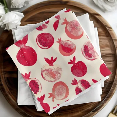 Red Pomegranate Pattern Digital Paper, Seamless Fruit Design, Printable Pomegranate Pattern, Commercial Use, Digital Scrapbook Paper - Moore and Mountain