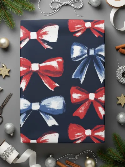 Red White Blue Bows, Seamless Pattern Digital Paper, Patriotic Fabric Design, Fourth of July Background, Scrapbooking, Party Decor - Moore and Mountain