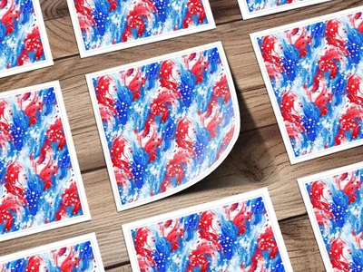 Red White Blue Digital Paper, Patriotic Seamless Pattern, Abstract Art Digital Download, July 4th Background, Scrapbook Paper - Moore and Mountain