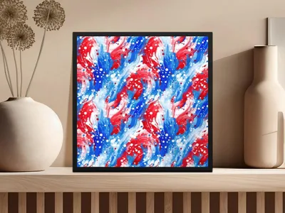 Red White Blue Digital Paper, Patriotic Seamless Pattern, Abstract Art Digital Download, July 4th Background, Scrapbook Paper - Moore and Mountain