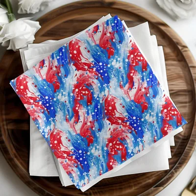 Red White Blue Digital Paper, Patriotic Seamless Pattern, Abstract Art Digital Download, July 4th Background, Scrapbook Paper - Moore and Mountain