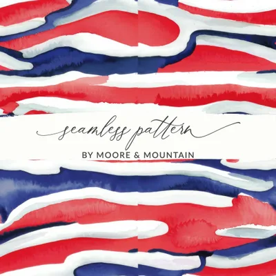 Red White Blue Digital Paper, Patriotic Seamless Pattern, Watercolor Abstract Fabric Design, 4th July Background, Scrapbook Digital