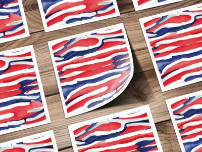 Red White Blue Digital Paper, Patriotic Seamless Pattern, Watercolor Abstract Fabric Design, 4th July Background, Scrapbook Digital - Moore and Mountain
