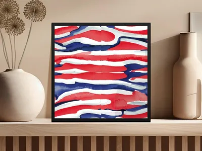 Red White Blue Digital Paper, Patriotic Seamless Pattern, Watercolor Abstract Fabric Design, 4th July Background, Scrapbook Digital - Moore and Mountain