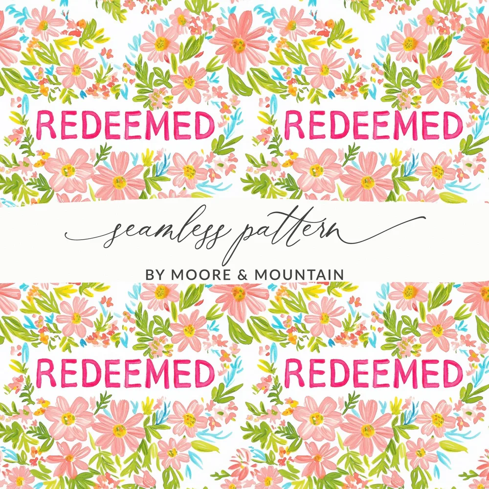 Redeemed Seamless Pattern by Moore Mountain Design