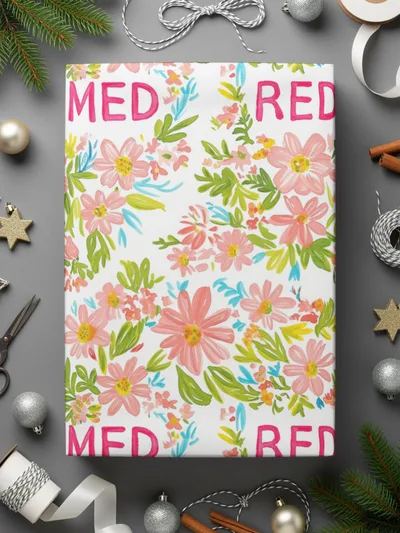 Floral Pattern Gift Wrapping Paper Christmas Wrapping