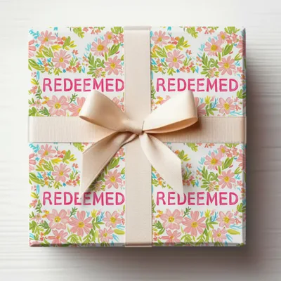 Redeemed Floral Gift Wrap with Ribbon