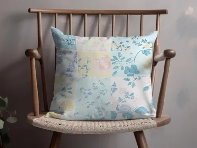 Pastel Floral Patchwork Design Decorative Pillow