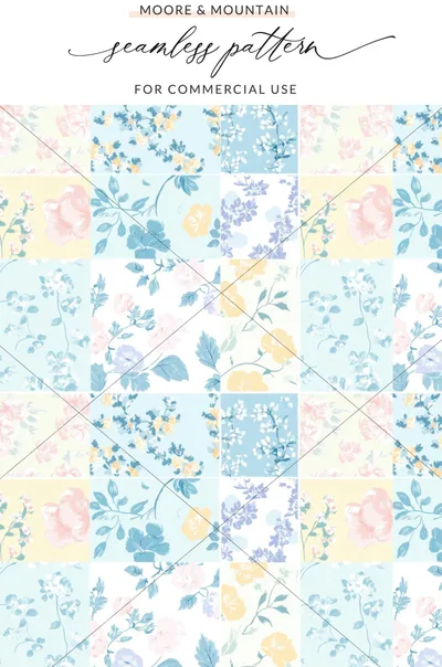 Pastel Floral Seamless Pattern for Commercial Use