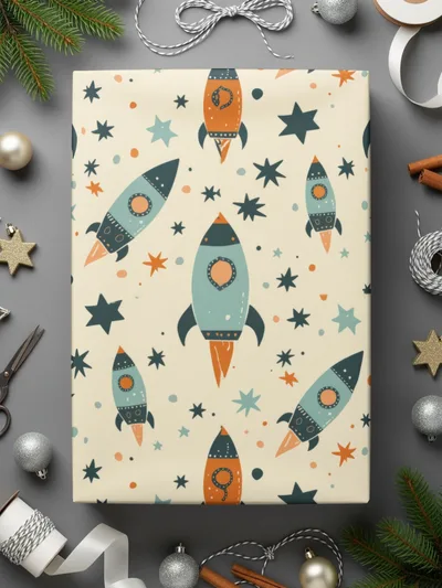 Rocket Star Seamless Pattern, Space Digital Paper, Nursery Printable Art, Cute Kids Fabric Design, Scrapbooking Download - Moore and Mountain