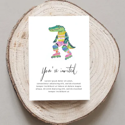 Roller Skating Alligator Digital Print, Quirky Retro Crocodile Wall Art, 90s Animal Illustration, Whimsical Kids Printable Poster