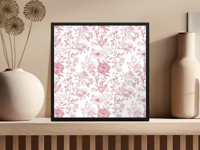 Red Rose Chinoiserie Seamless Background Pattern - Moore and Mountain