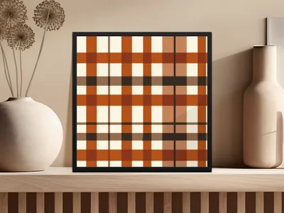 Geometric Abstract Art Print Framed Wall Decor Panel