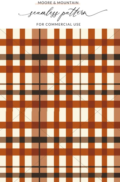 Seamless Red and Beige Plaid Pattern for Commercial Use