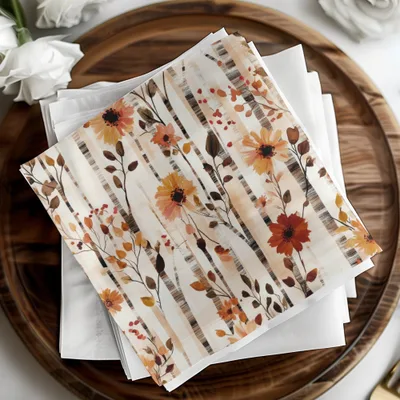 Autumn Floral Design Napkins Set for Elegant Decor