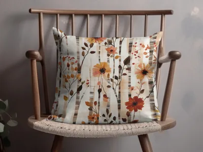 Autumn Floral Design Decorative Throw Pillow