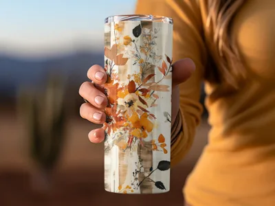 Autumn Floral Design Insulated Tumbler Travel Mug