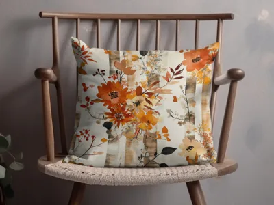 Autumn Floral Pattern Decorative Cushion for Home Decor