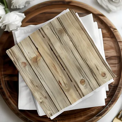 Rustic Wood Design Paper Napkins for Special Occasions