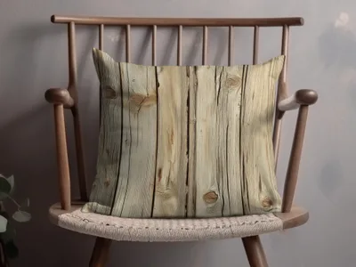 Rustic Wooden Plank Design Decorative Pillow Cover