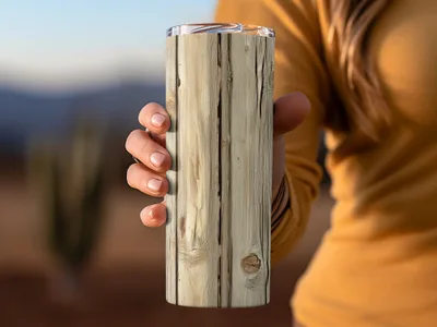 Rustic Wood Grain Design Insulated Travel Mug for Beverages