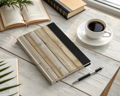 Rustic Wooden Plank Design Hardcover Notebook Journal