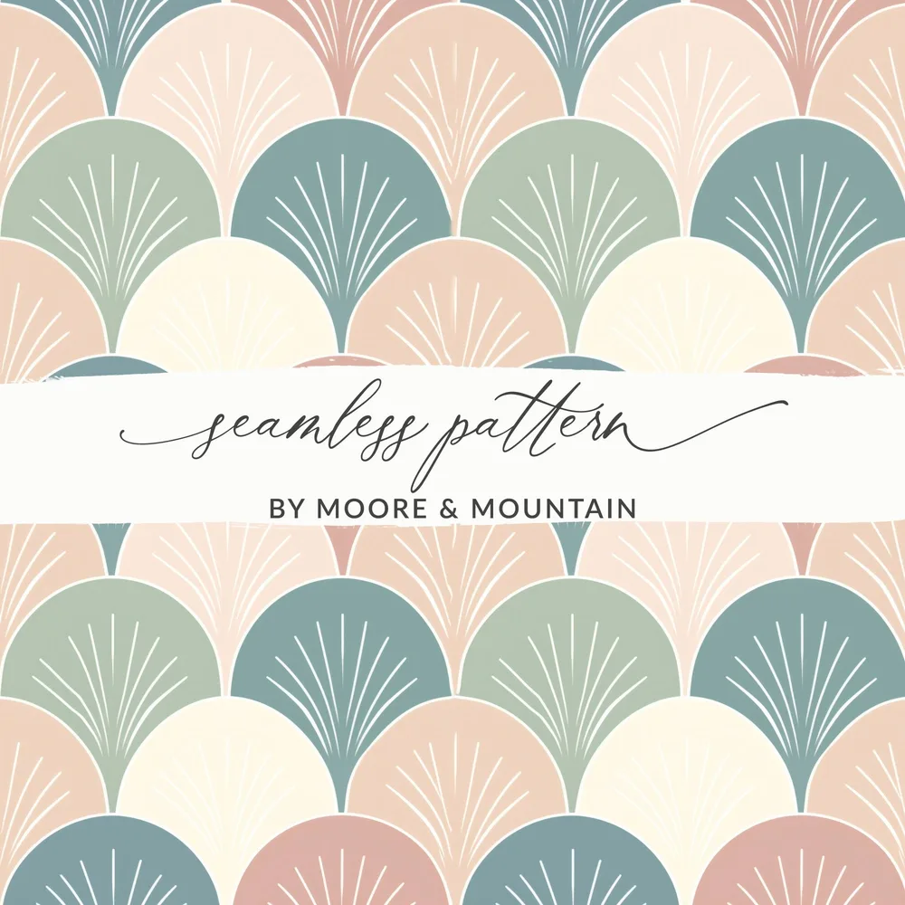 Retro Fan Print by Moore and Mountain Seamless Pattern