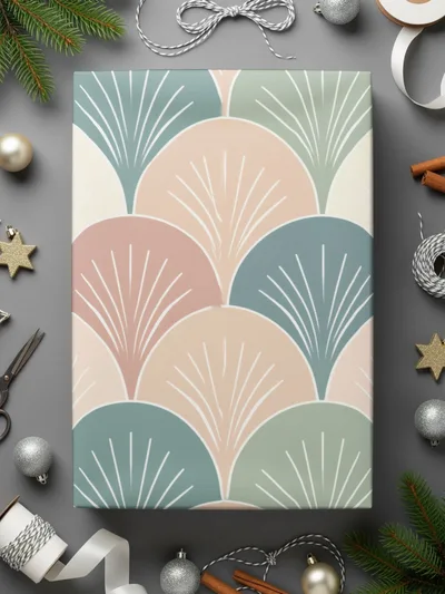 Pastel Fan Pattern Decorative Gift Wrap Paper