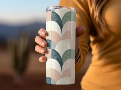 Stylish Multi-Color Patterned Travel Tumbler Product