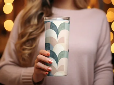 Stylish Insulated Tumbler with Modern Wave Design