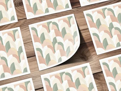 Abstract Pastel Leaves Art Print for Modern Decor