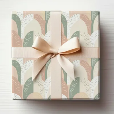 Elegant Pastel Patterned Gift Box with Ribbon Bow