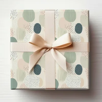 Elegant Abstract Patterned Gift Wrap with Bow Design