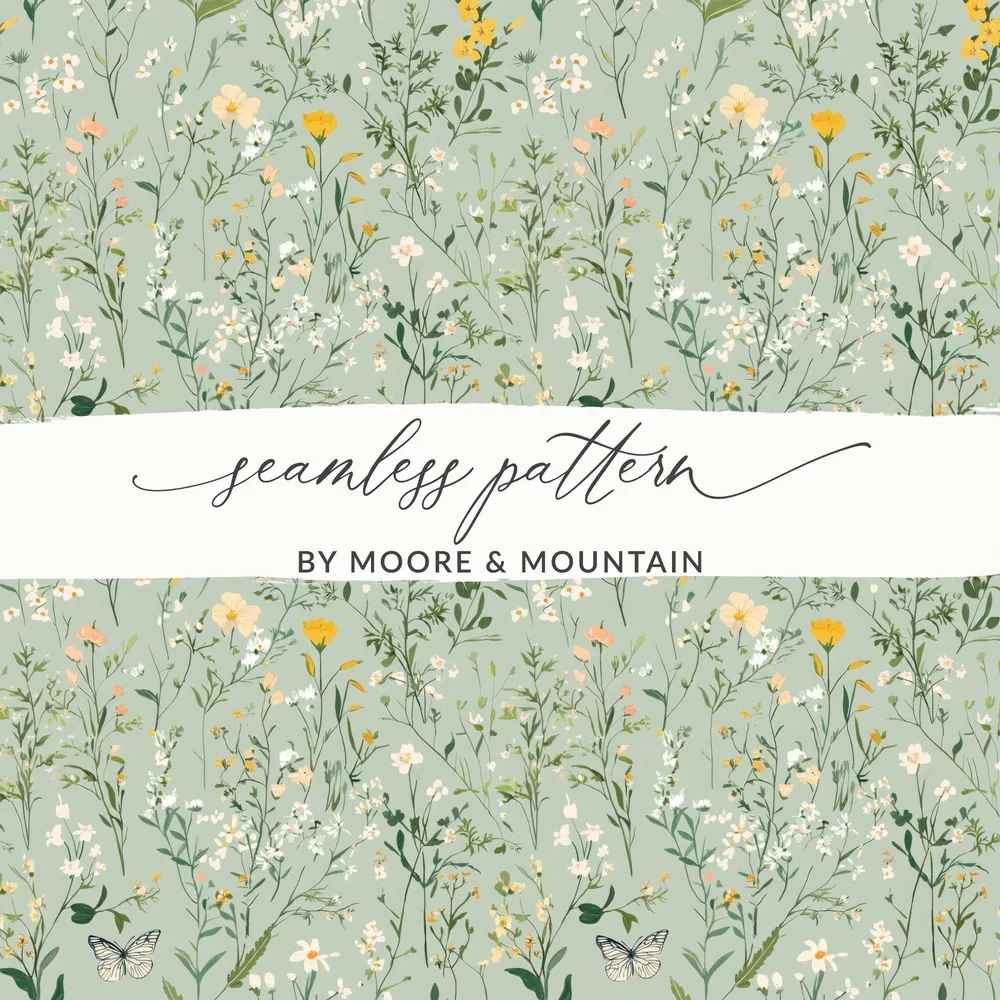 Floral Meadow Seamless Pattern by Moore & Mountain Design