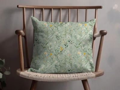 Floral Pattern Pillow with Butterflies Cushion Product