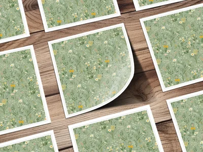 Green and Yellow Wildflower Patterned Home Decor