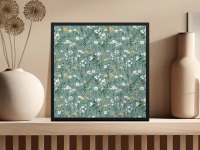 Elegant Floral Pattern Wall Art Print for Home Decor
