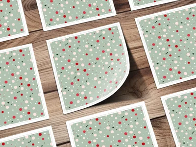 Festive Red and Green Christmas Polka Dot Sticker Sheets