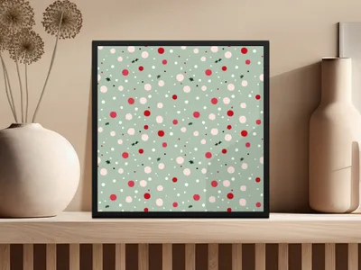 Festive Polka Dots Print Christmas Artwork Decor