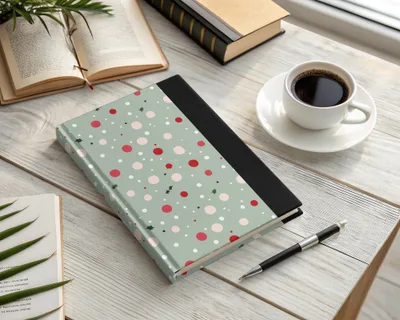 Festive Dotted Hardcover Journal with Black Spine Laptop Cover
