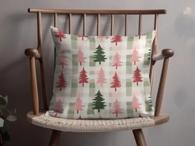 Festive Christmas Tree Pattern Decorative Pillow Product