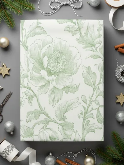 Sage Green Floral Digital Paper, Seamless Flower Pattern, Botanical Illustration, Vintage Style, Fabric Design, Scrapbooking Paper - Moore and Mountain