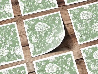 Sage Green Floral Pattern, Digital Paper, Seamless Flower Design, Fabric Print, Peony Digital Download, Botanical Pattern, Scrapbook Paper - Moore and Mountain