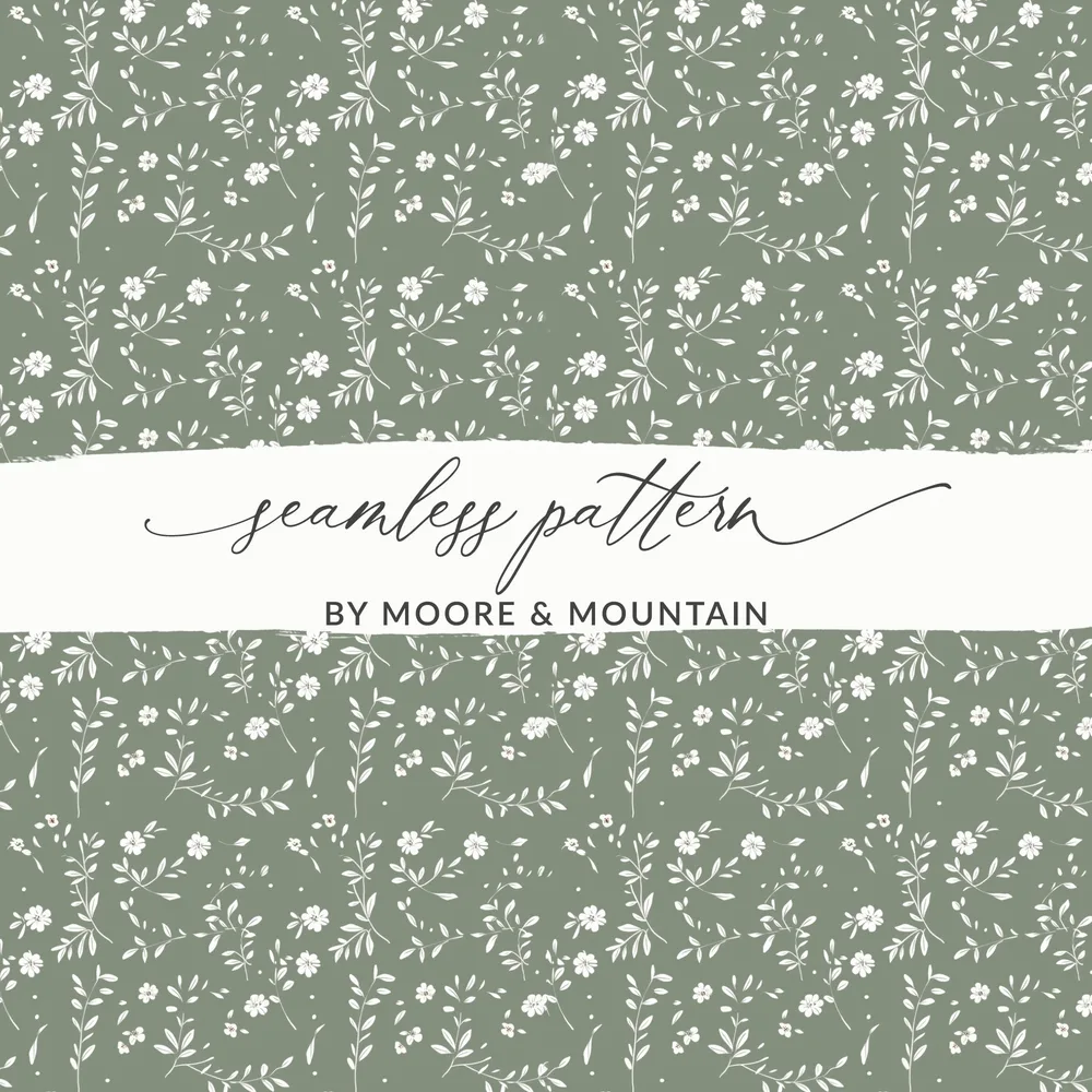 Elegant Moore & Mountain Floral Seamless Pattern Design