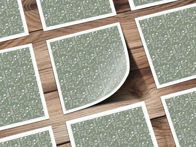 Green Floral Pattern Stickers for Any Craft Project