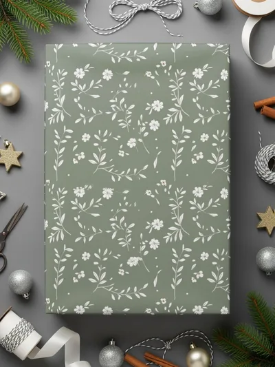 Elegant Floral Patterned Gift Wrapping Paper Sheet